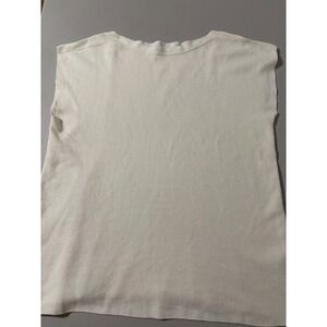 SILVERSEA Cream Knit Sleeveless Top Womens Medium Linen Cotton Blend